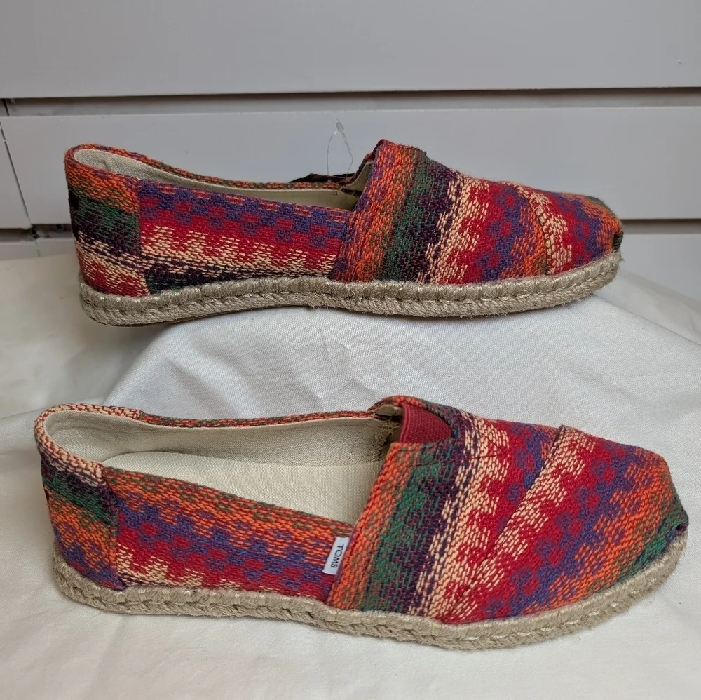 TOMS Women's 7 1/2, Alpargata Rope Multi Global Espadrille Slip-On NWT